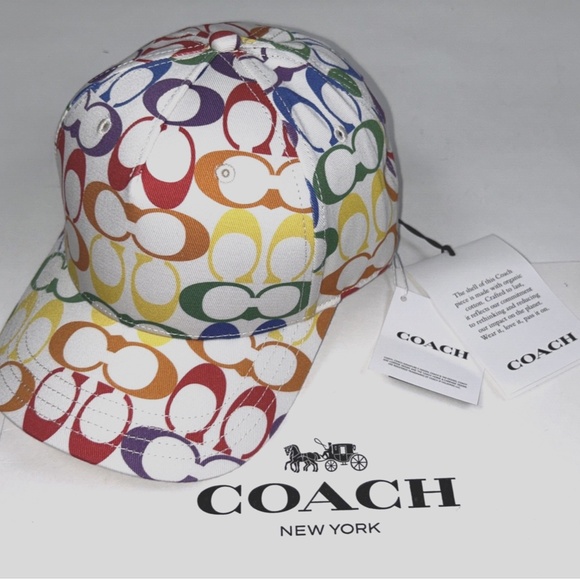 SALE NEW Coach Rainbow Signature Baseball Hat - Picture 6 of 16